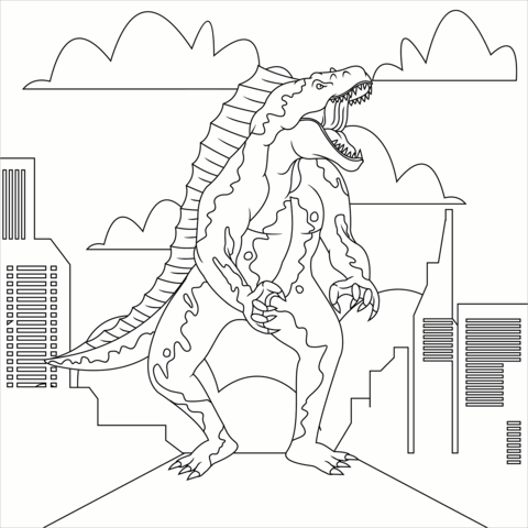 Godzilla From Halloween Coloring Page